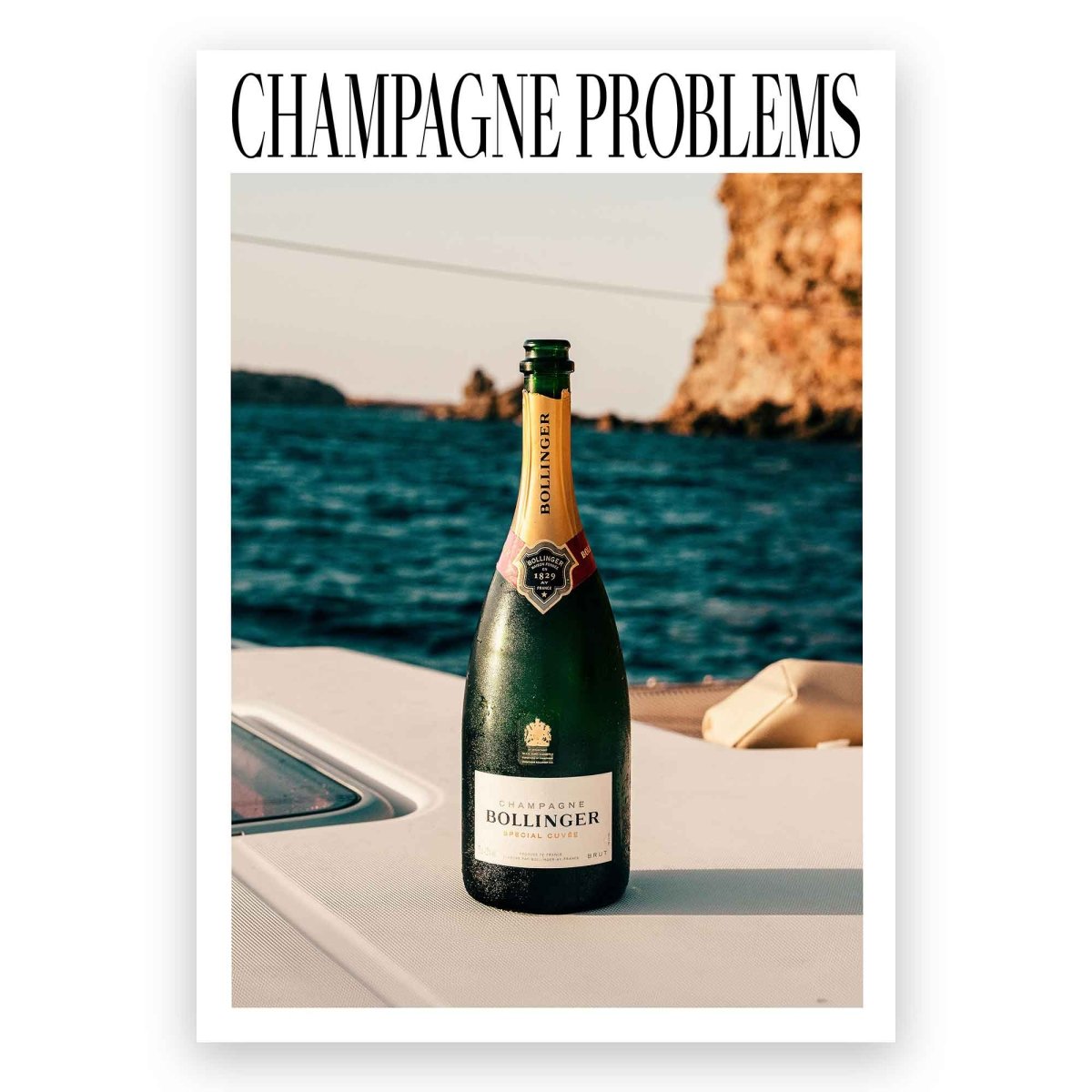 Champagne Problems Boat Poster - ReeseFaithDesigns